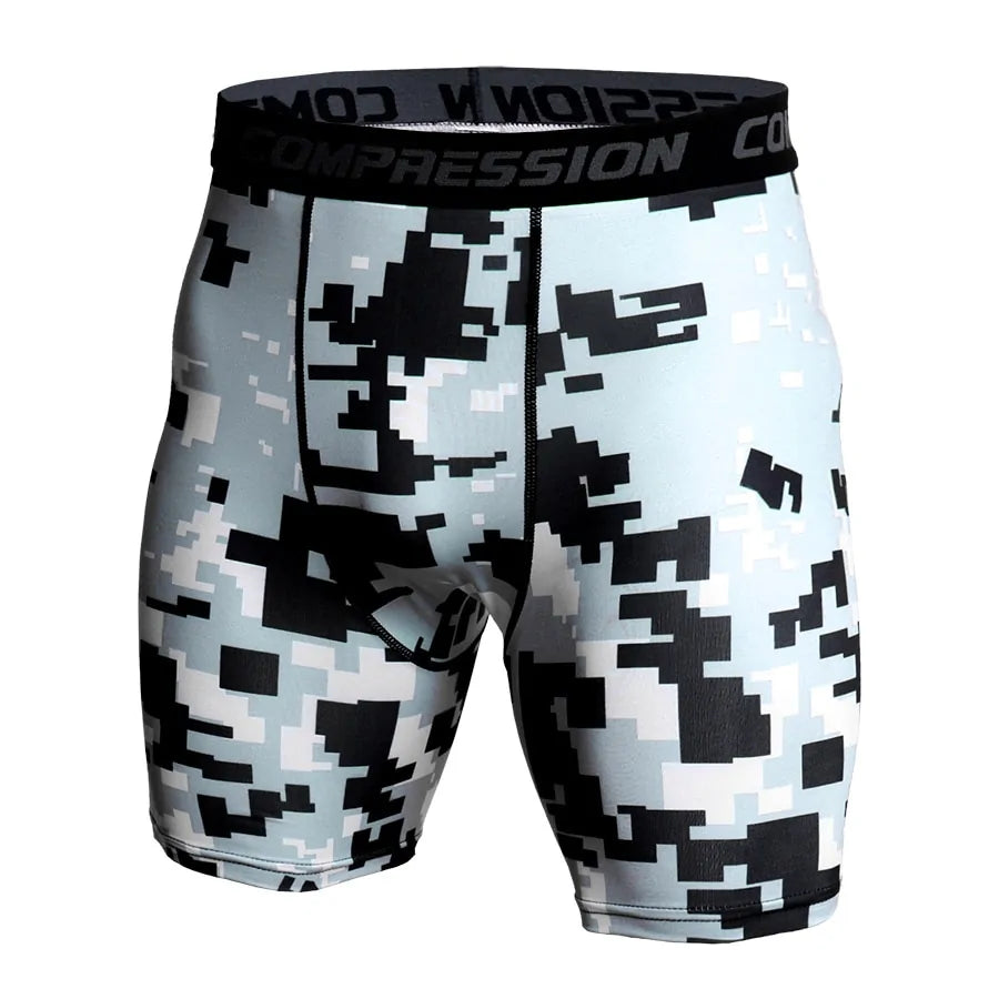 Men's Compression Camo Athletic Tights Shorts: 3D Print Skinny Bottoms