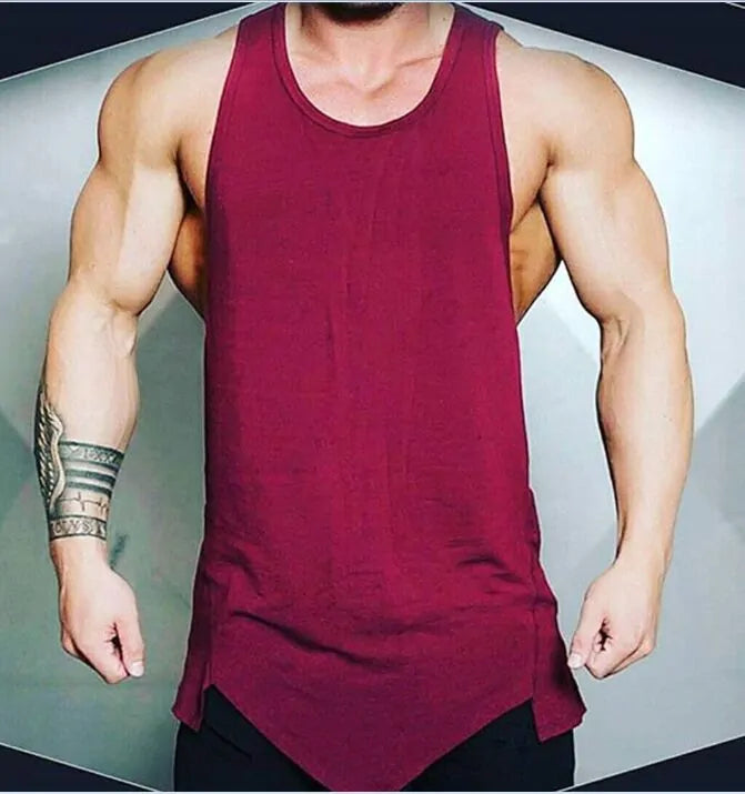 Men's Athletic Gym Fitness Tank Top - Solid Sleeveless Vest