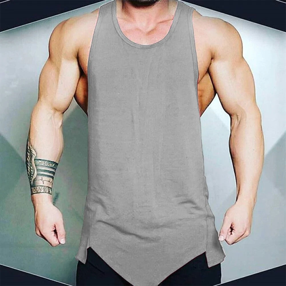 Men's Athletic Gym Fitness Tank Top - Solid Sleeveless Vest